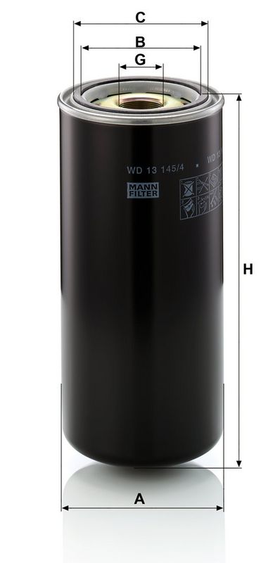 Hüdraulikafilter, automaatkäigukast, MANN-FILTER WD 13 145, 4