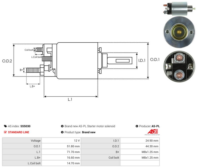 AS-PL SS5030 Solenoid Switch, starter