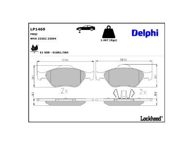 DELPHI LP1469 Brake Pad Set, disc brake