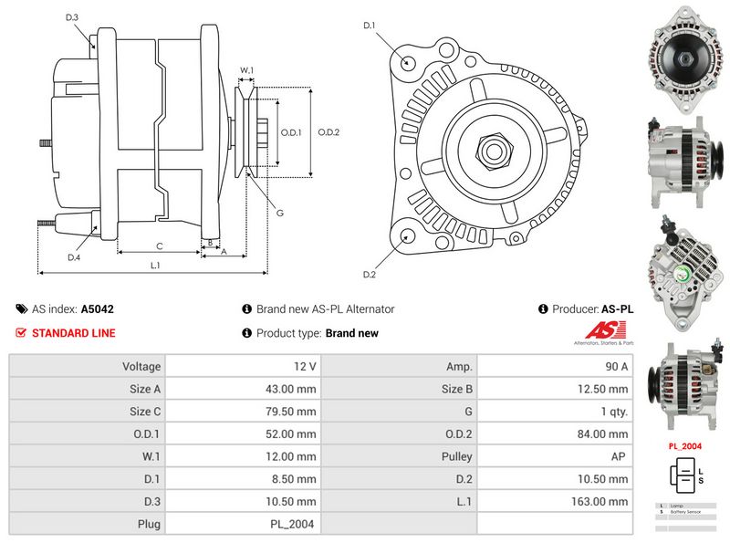 AS-PL A5042 Alternator