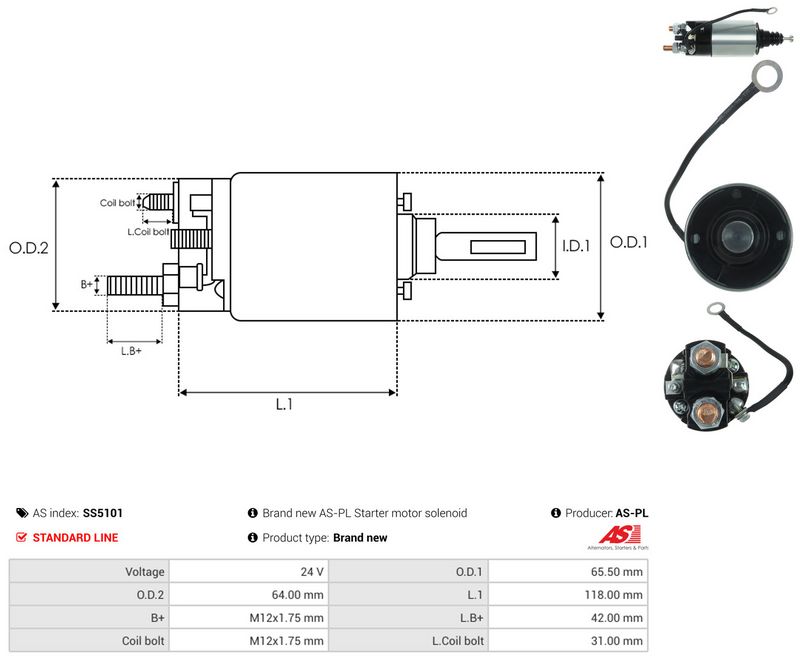 AS-PL SS5101 Solenoid Switch, starter