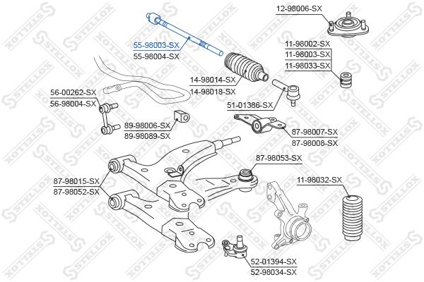 STELLOX 55-98003-SX Inner Tie Rod