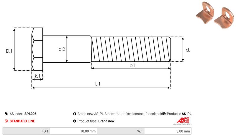 Remondikomplekt, Starter, AS-PL SP6005