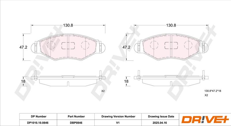 Set placute frana,frana disc DP1010.10.0846 Dr!ve+