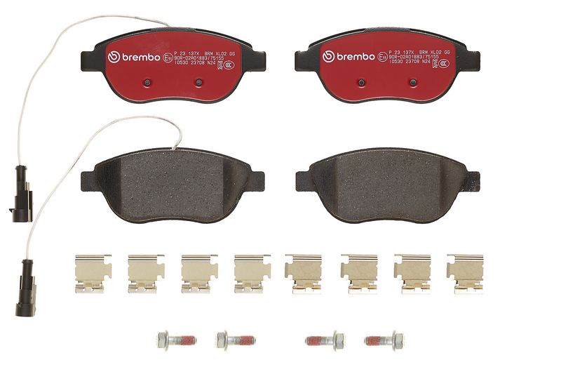 Piduriklotsi komplekt, ketaspidur, BREMBO P 23 137X