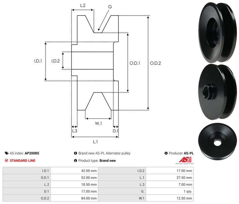 Rihmaratas, generaator, AS-PL AP2008S