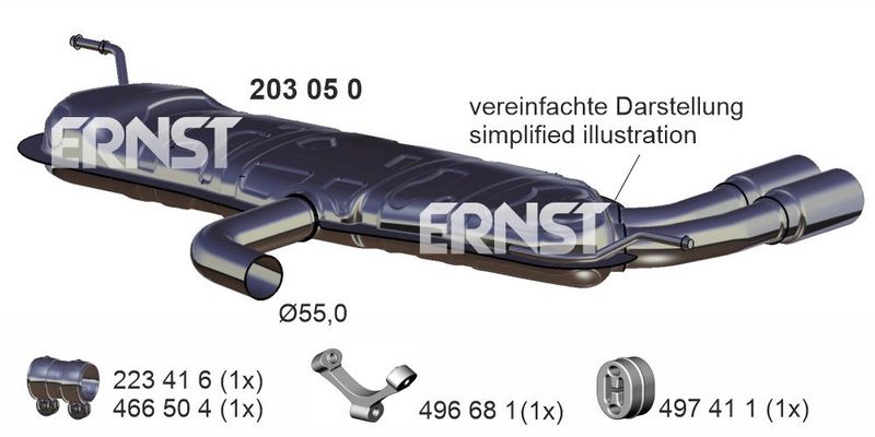 Toba esapament finala ERNST 203050