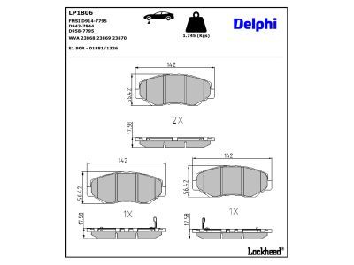 DELPHI LP1806 Brake Pad Set, disc brake