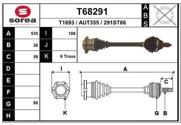 EAI hajtótengely T68291