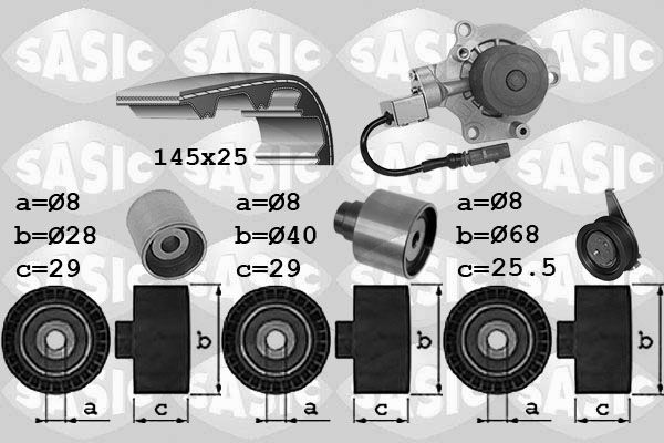 SASIC Vízpumpa + fogasszíj készlet 3906113