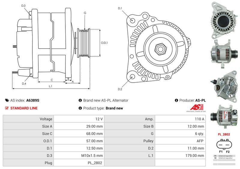 AS-PL A6389S Alternator