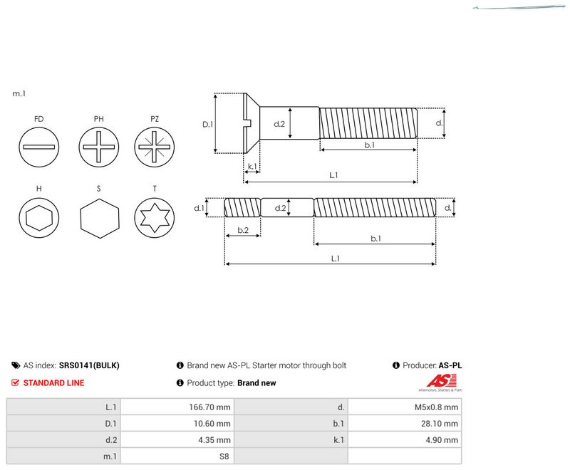 AS-PL SRS0141(BULK) Repair Set, alternator