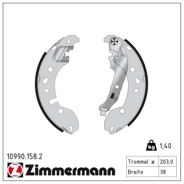 комплект спирачна челюст ZIMMERMANN