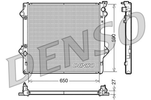 Радіатор, система охолодження двигуна, Denso DRM50047