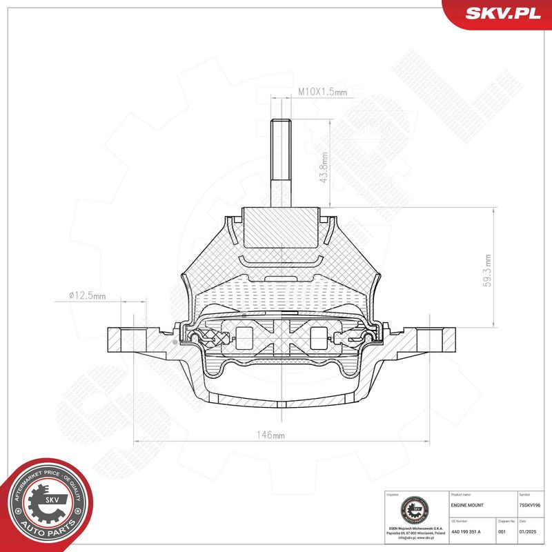 Paigutus, Mootor, ESEN SKV 75SKV196