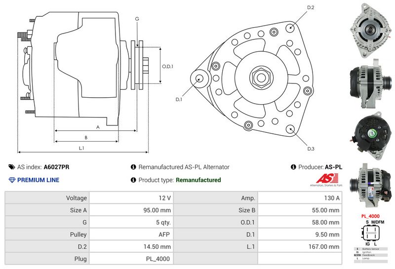 AS-PL A6027PR Alternator