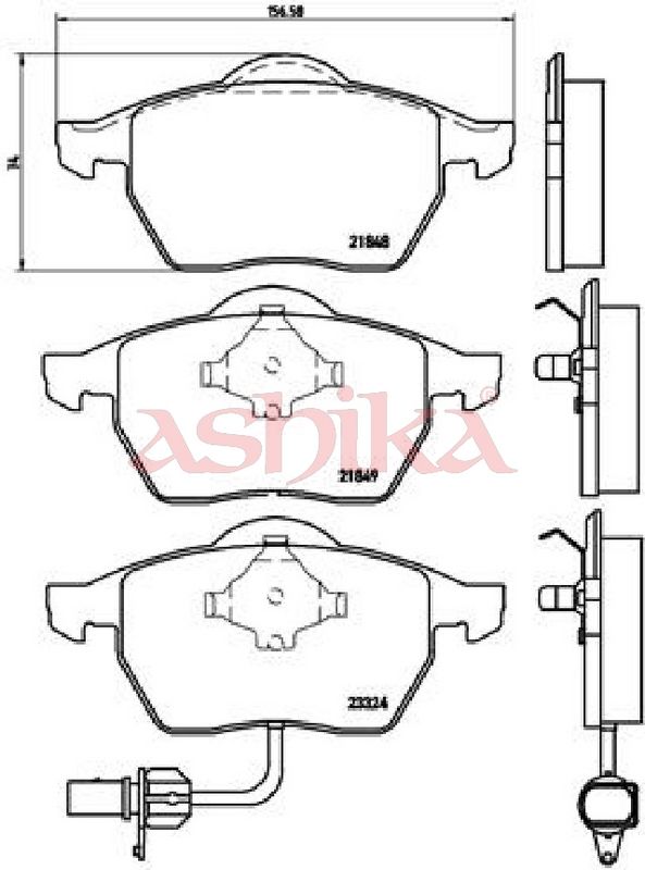 ASHIKA 50-00-0313 Brake Pad Set, disc brake