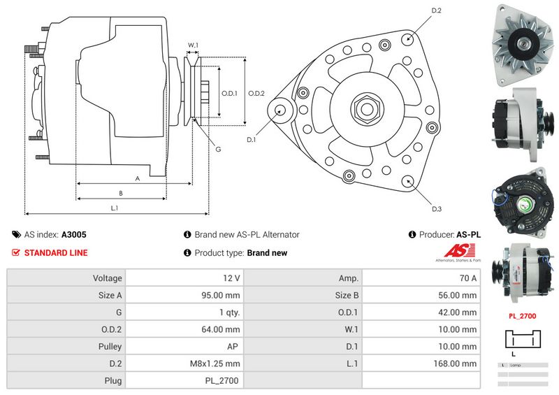 AS-PL A3005 Alternator