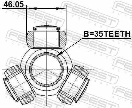 FEBEST 0416-CW5 Spider Assembly, drive shaft