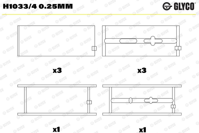 Cuzinet arbore cotit GLYCO H1033/4 0.25mm