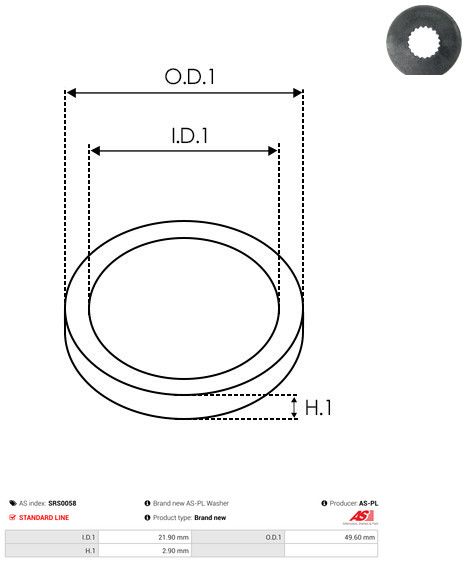 Remondikomplekt, generaator, AS-PL SRS0058