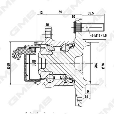 Подшипник ступицы GMB GH34920A