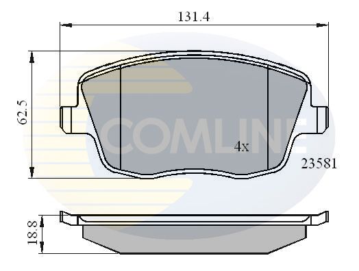 Комплект гальмівних накладок, дискове гальмо, Comline CBP01147