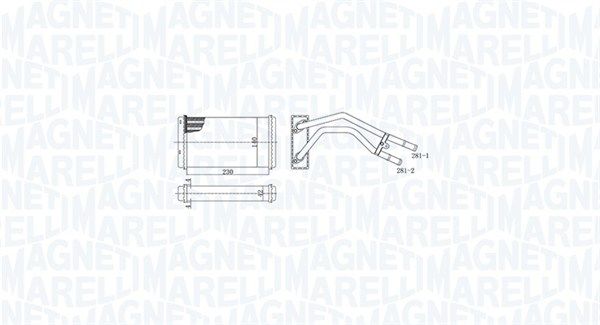 Теплообмінник, система опалення салону, Magneti Marelli 350218477000