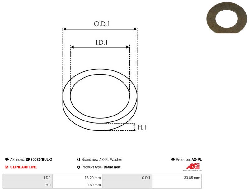 AS-PL SRS0080(BULK) Repair Set, alternator