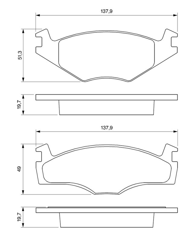 Set placute frana,frana disc 0 986 465 961 BOSCH