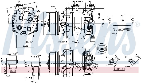 NISSENS 890155 Compressor, air conditioning