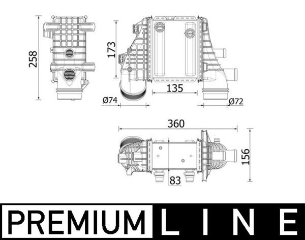 Охолоджувач наддувального повітря, Mahle CI553000P