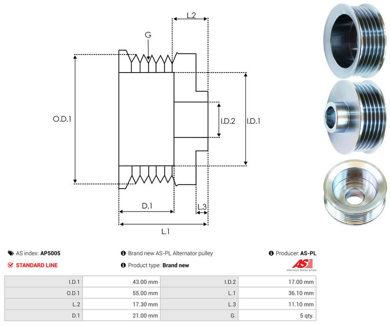 Rihmaratas, generaator, AS-PL AP5005