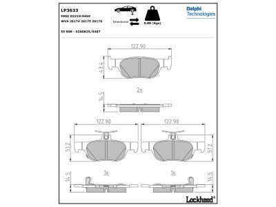 DELPHI LP3633 Brake Pad Set, disc brake