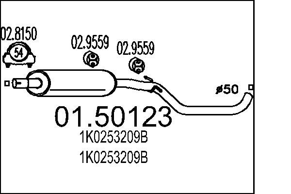 Проміжний глушник, Mts 01.50123