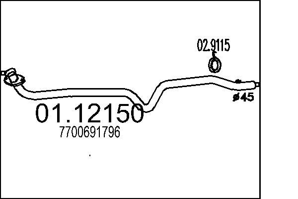 MTS kipufogócső 01.12150