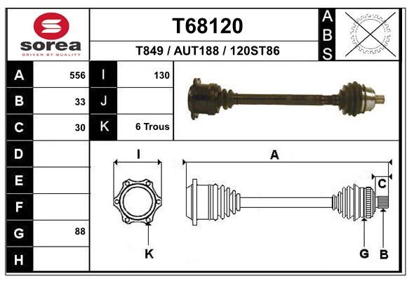 EAI hajtótengely T68120