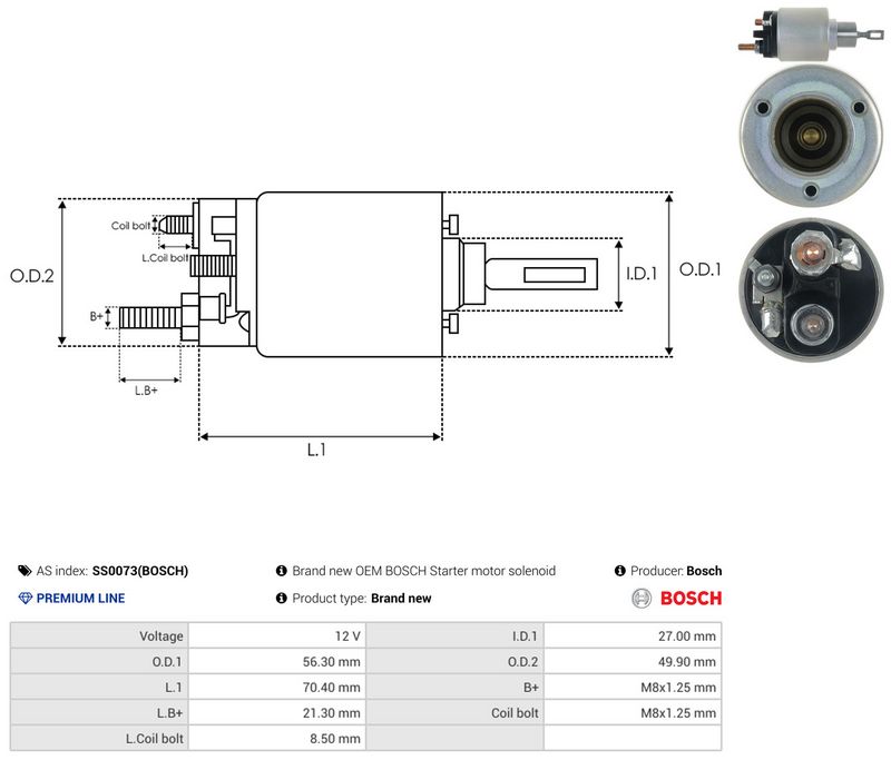 AS-PL SS0073(BOSCH) Solenoid Switch, starter