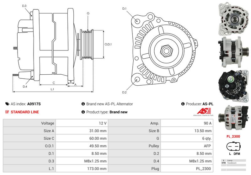 AS-PL A0917S Alternator