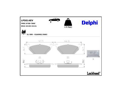 DELPHI LP5014EV Brake Pad Set, disc brake