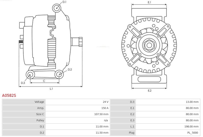 AS-PL A0582S Alternator