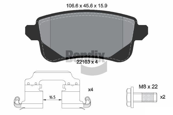 BENDIX Braking fékbetétkészlet, tárcsafék BPD1123