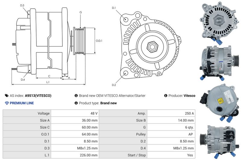 AS-PL A9513(VITESCO) Alternator