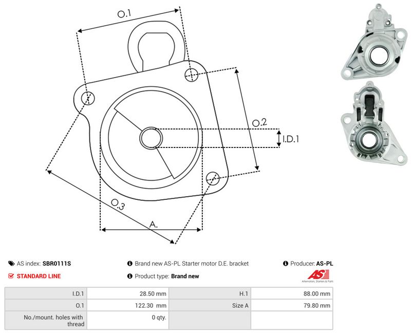 AS-PL SBR0111S Starter Lid, carburettor