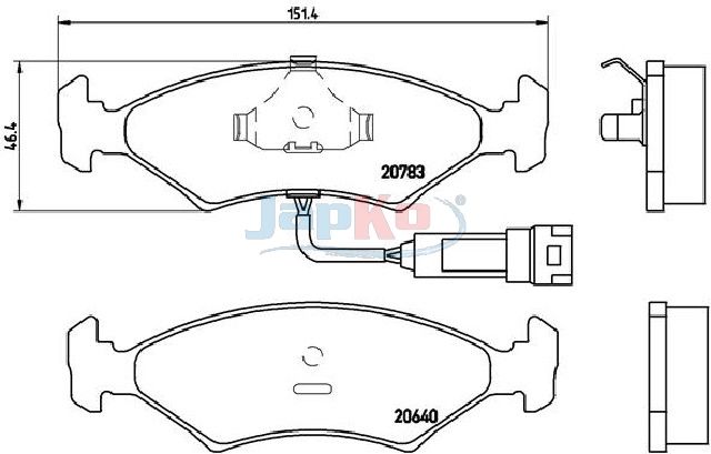 JAPKO 500305 Brake Pad Set, disc brake