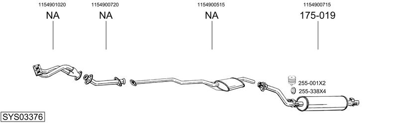 BOSAL kipufogórendszer SYS03376