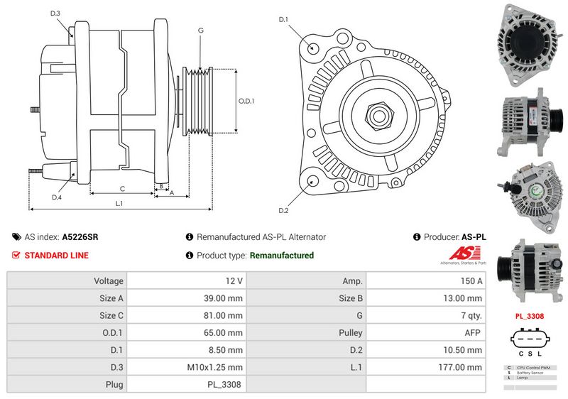 AS-PL A5226SR Alternator