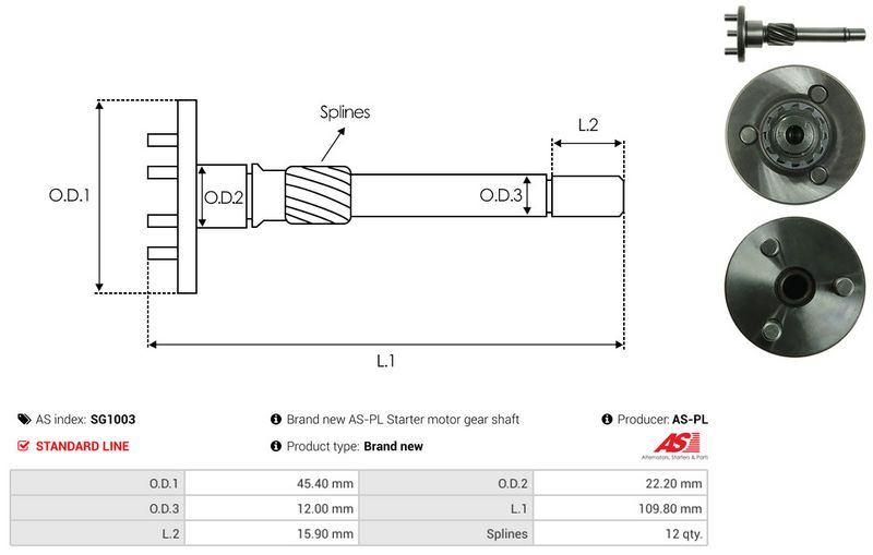 AS-PL SG1003 Repair Kit, starter