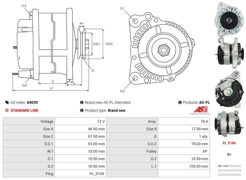 Generaator, AS-PL A9039