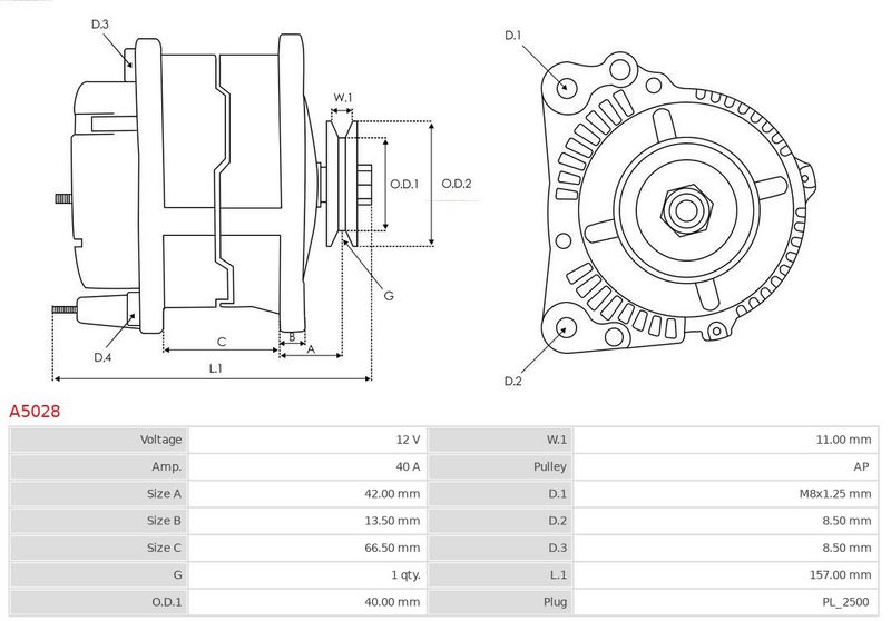 AS-PL A5028 Alternator